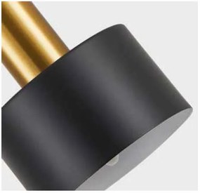 Φωτιστικό Τοίχου - Απλίκα SE21-GM-4-NM1W-MS1 ADEPT TUBE Gold Matt Wall Lamp Black Metal Shade+ - Μέταλλο - 77-8829