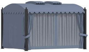 vidaXL Κιόσκι με Κουρτίνες Ανθρακί 3 x 4 μ. Ατσάλινο