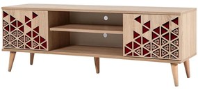 Έπιπλο Τηλεόρασης Truva 863SPH3027 140x40x50cm Oak-Red
