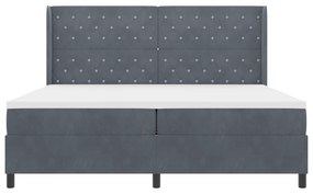 vidaXL κρεβάτι με στρώμα  σε σκούρο γκρι 200x200 εκ. από βελούδο