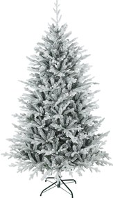 HOMCOM Τεχνητό Χριστουγεννιάτικο Δέντρο 180 εκ. τεχνητό έλατο με χιόνι, 1976 άκρες για εσωτερικούς χώρους