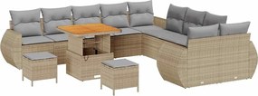 vidaXL Σετ Καναπέ Κήπου 13 pcs Μπεζ συνθετικό ρατάν