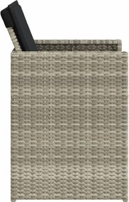 vidaXL Σετ Τραπεζαρίας Κήπου 5 τεμ. Αν. Γκρι Συνθ. Ρατάν με Μαξιλάρια