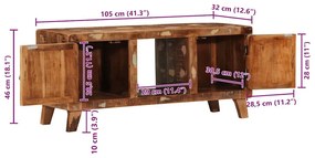 Έπιπλο Τηλεόρασης 105x46x32 εκ. από Μασίφ Ανακυκλωμένο Ξύλο - Καφέ