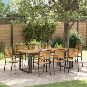 vidaXL Σετ Γευσιγνωσίας Κήπου 9 pcs Μαύρο 200 x 90 x 75 cm