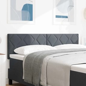 vidaXL Κεφαλάρι  με σχέδιο διαμαντιών σε σκούρο γκρι, 160 εκ., βελούδο