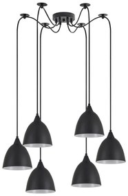 Φωτιστικό Οροφής Κρεμαστό Adept 77-9049 50x300 6xE27 60W Black Homelighting Μέταλλο