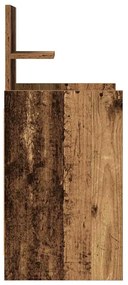 Κομοδίνο με 2 συρτάρια Όψη Παλαιού Ξύλου 38x34x80 εκ. - Καφέ