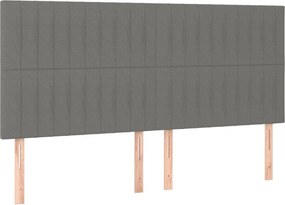 vidaXL Κρεβάτι Boxspring με Στρώμα Σκούρο Γκρι 180x200 εκ Υφασμάτιν