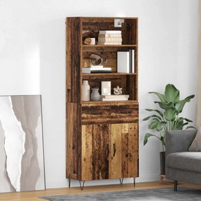 vidaXL Highboard με συρτάρι 2 pcs Παλιό ξύλο Επεξεργασμένο ξύλο