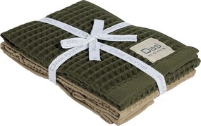 Ποτηρόπανα Πικέ (Σετ 2τμχ) Das Home Kitchen 0802 Olive-Green