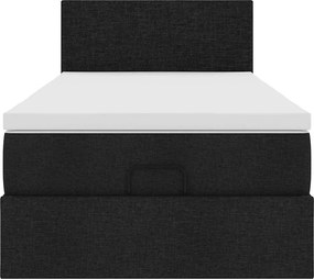 vidaXL Οθωμανικό κρεβάτι με στρώμα Μαύρο 80x200cm Ύφασμα
