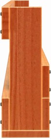 vidaXL Παπουτσοθήκη Επιτοίχια 2 τεμ. Μελί 59x8,5x23,5 εκ. Μασίφ Πεύκο
