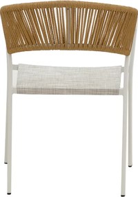 Πολυθρόνα Glisten pakoworld στοιβαζόμενη rattan μπεζ-λευκό 56x62x77εκ