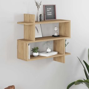 Ραφιέρα τοίχου Paralel Megapap χρώμα sapphire oak 70x22x65εκ.