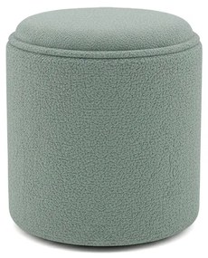 Σκαμπό-μπαούλο Batur pakoworld μπουκλέ ύφασμα σε χακί απόχρωση Φ34x38εκ