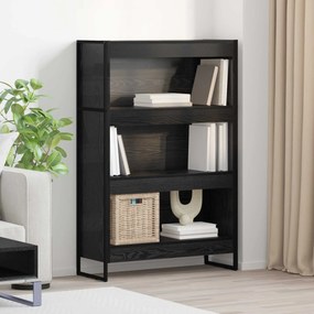 vidaXL Βιβλιοθήκη 80 x 30 x 121 εκ Επεξεργασμένο Ξύλο Μαύρη Οξυά