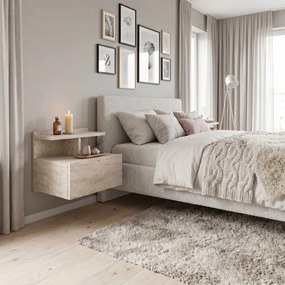 Κομοδίνο επιτοίχιο Mislina Megapap χρώμα travertine 40x33,2x32εκ.