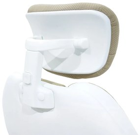 Καρέκλα γραφείου διευθυντή MOMENTUM Bucket pakoworld μπεζ ύφασμα Mesh-πλάτη pu λευκό - Τεχνόδερμα - 126-000008