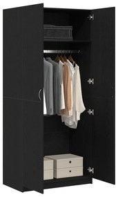 vidaXL Μαύρη Καρυδιά Ντουλάπα 90x52x200 εκ. Από Ξύλο
