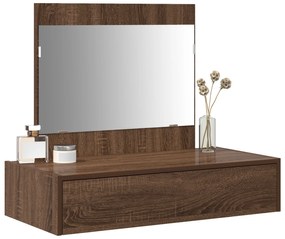 vidaXL Επιτραπέζιο Καθρέφτης Καφέ Δρυς 83x40x70 εκ.