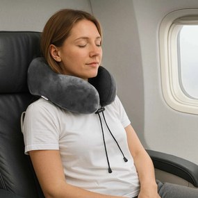 vidaXL Μαξιλάρι με μαξιλάρι Ρυθμιζόμενος Γκρι 28 x 25 x 14 εκ Βελούδο