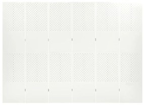 Διαχωριστικό Δωματίου με 6 Πάνελ Λευκό 240 x 180 εκ. από Ατσάλι - Λευκό