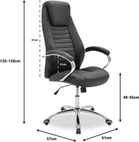 Καρέκλα γραφείου διευθυντή Sonar pakoworld pu μαύρο