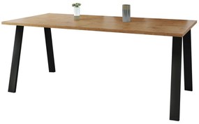 Τραπέζι Tucson 143, Lancelot δρυς, 75x90x185cm, 54 kg, Πλαστικοποιημένη μοριοσανίδα, Μέταλλο | Epipla1.gr