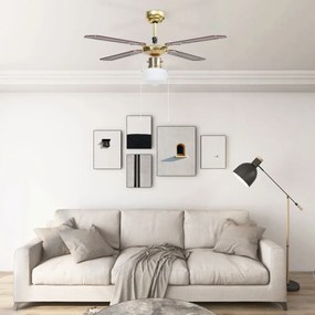 vidaXL Ανεμιστήρας Οροφής με Φως Καφέ 106 εκ.