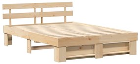 vidaXL Σκελετός Κρεβατιού Καφέ 150 x 200 cm Μασίφ ξύλο πεύκου