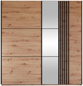 Ντουλάπα Sintra 203 συρόμενη-Fusiko-Mavro