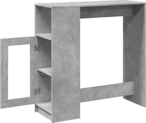 vidaXL Τραπέζι Μπαρ με Ράφια Γκρι Σκυρ. 101x40x103,5 εκ Επεξεργ. Ξύλο