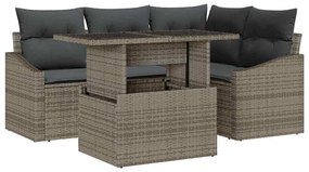 vidaXL Σετ Καναπέ Κήπου με μαξιλάρι 5 pcs Γκρι 100 x 55 x 73 εκ
