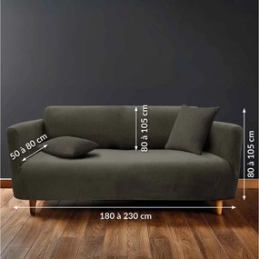 ΚΑΛΎΜΜΑΤΑ ΚΑΝΑΠΈ SOFA COVER 180 - 230 CM WAFFLED SACHA ANTHRACITE D