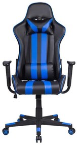 Καρέκλα Gaming SAR-12 Fylliana Μαύρο - Μπλέ Τεχνόδερμα 64x53x135 εκ. 64x53x135 εκ.