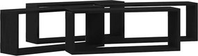 vidaXL Ράφια Τοίχου 4 τμχ. Μαύρη Οξυά 60 x 15 x 23 cm