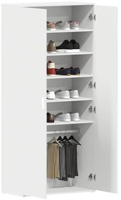 vidaXL Ντουλάπα Παπουτσιών Λευκό 80 x 39 x 180 εκ Επεξεργασμένο ξύλο