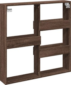 vidaXL Ντουλάπι Τοίχου Καφέ Δρυς 80x15x80 εκ. Επεξεργασμένο Ξύλο