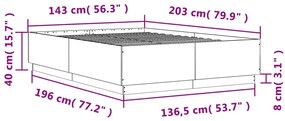 ΠΛΑΙΣΙΟ ΚΡΕΒΑΤΙΟΥ ΜΕ ΦΩΤΑ LED ΚΑΦΕ ΔΡΥΣ 140X200 ΕΚ. ΕΠΕΞ. ΞΥΛΟ 3209617