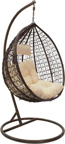 Κούνια Zafer pakoworld μέταλλο-pp καφέ-μαξιλάρι μπεζ