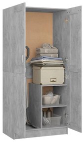 vidaXL Ντουλάπα Γκρι Σκυροδέματος 85,2 x 51,5 x 180 εκ από Επεξ. Ξύλο