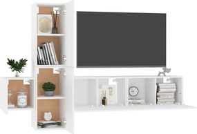 vidaXL Έπιπλα Τηλεόρασης Σετ 5 Τεμαχίων Λευκό από Επεξ. Ξύλο