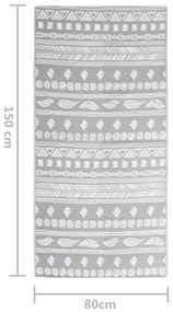 vidaXL Χαλί εξωτερικού χώρου ARAKIL Γκρι 80x150 cm PP