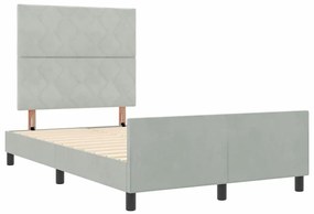 vidaXL Σκελετός Κρεβατιού Ανοιχτό γκρι 120 x 200 cm Βελούδο