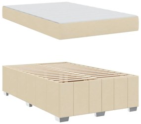 vidaXL Σκελετός Κρεβατιού με στρώμα Κρεμ 120 x 200 cm ύφασμα