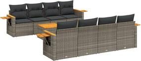 vidaXL Patio Sofa Set 9-θέσια Grey
