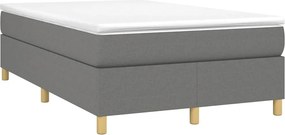 vidaXL Κρεβάτι Boxspring με Στρώμα Σκούρο Γκρι 120x190 εκ Υφασμάτιν