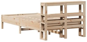vidaXL Σκελετός Κρεβατιού Χωρίς Στρώμα 75x190 εκ Μασίφ Ξύλο Πεύκου