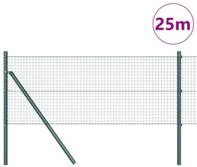 vidaXL Συρματόπλεγμα  με 13 Στήλες Πράσινου 0.4x25 μ Ατσάλι